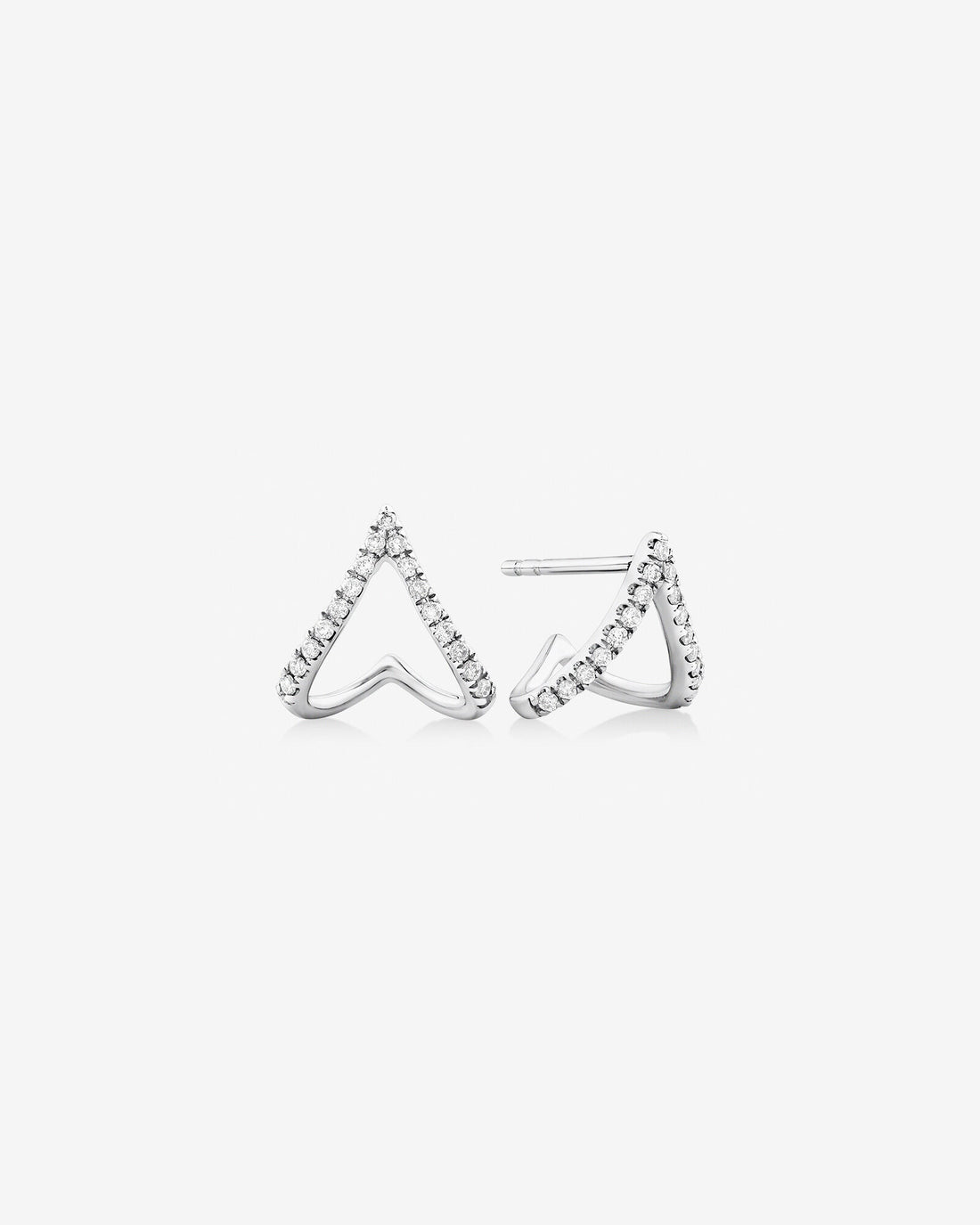 Chevron Stud Earrings with 0.17 Carat TW of Laboratory-Grown Diamonds