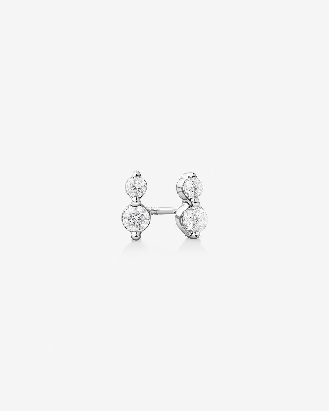 Double Stud Earrings with .28 Carat TW Laboratory-Grown Diamonds in 14kt White Gold