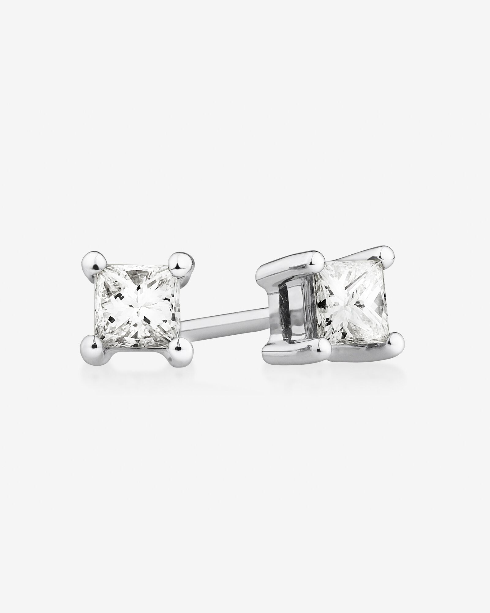 Stud Earrings with 0.25 Carat TW of Laboratory-Grown Diamonds in White Gold Revat Jewels
