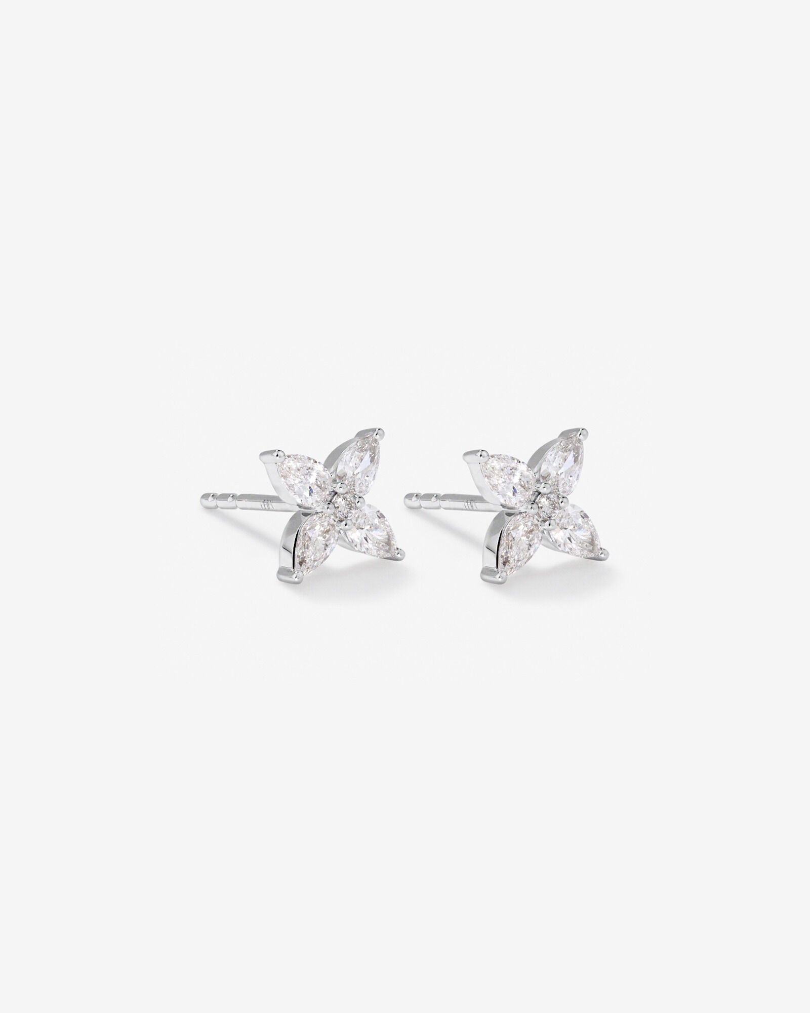 0.62 Carat TW Floret Laboratory-Grown Diamond Stud Earrings in White Gold Revat Jewels