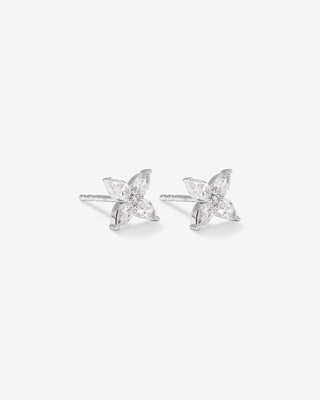 0.62 Carat TW Floret Laboratory-Grown Diamond Stud Earrings in White Gold