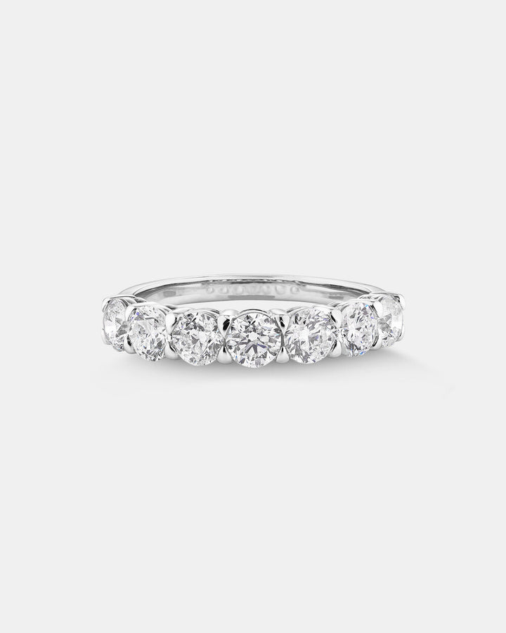 7 Stone Claw Wedding Ring with 1.61 Carat TW of Laboratory-Grown Diamonds