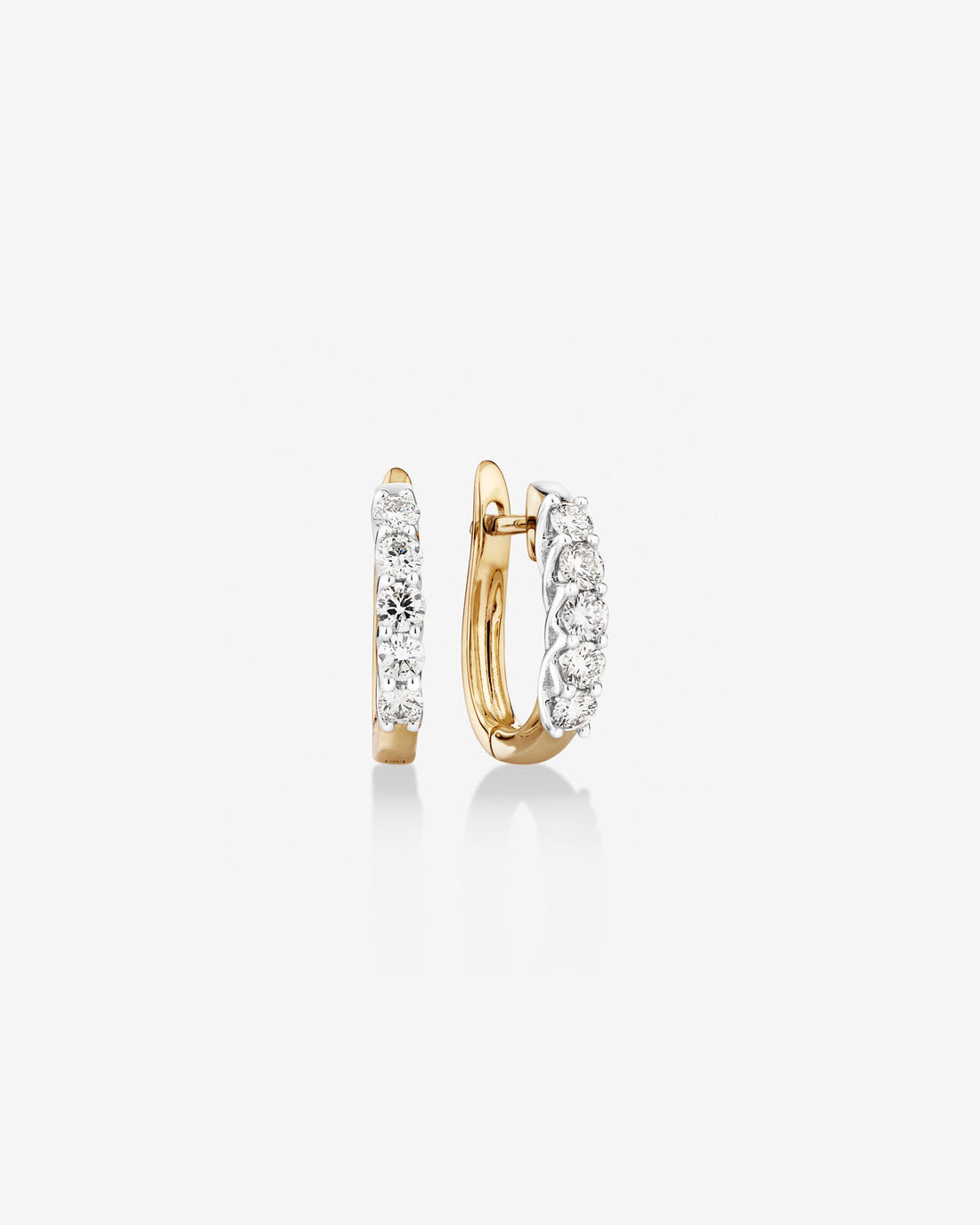 Hoop Earrings with 0.5 Carat TW of Laboratory-Grown Diamonds in Yellow & White Gold