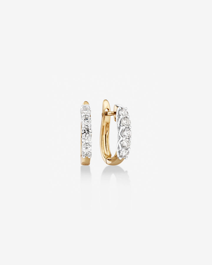 Hoop Earrings with 0.5 Carat TW of Laboratory-Grown Diamonds in Yellow & White Gold