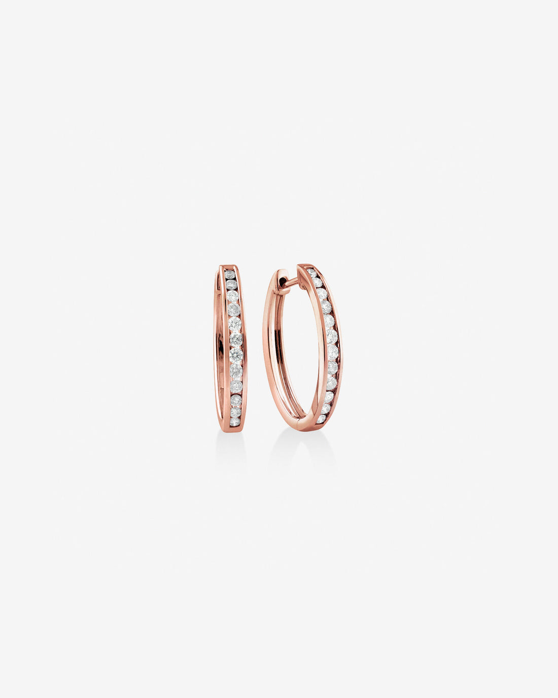 Huggie Earrings with 0.50 Carat TW of Diamonds in Rose Gold