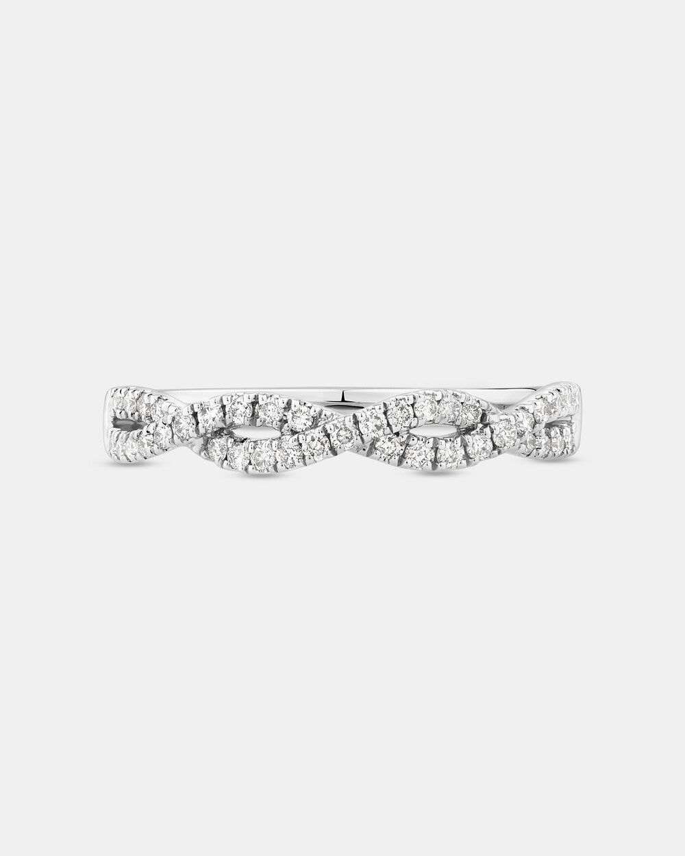 0.25 Carat TW Twist Diamond Wedding Ring in 14kt White Gold Revat Jewels