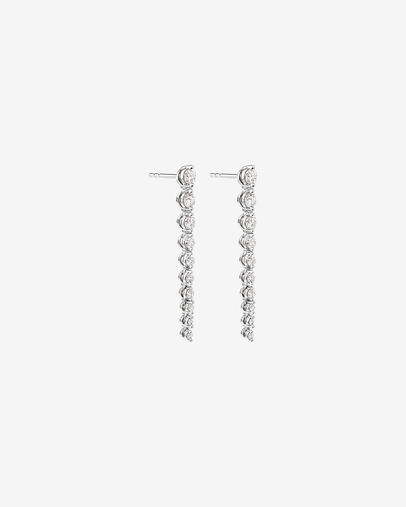 Drop Earrings with 1.00 Carat TW of Laboratory-Grown Diamonds in White Gold Revat Jewels