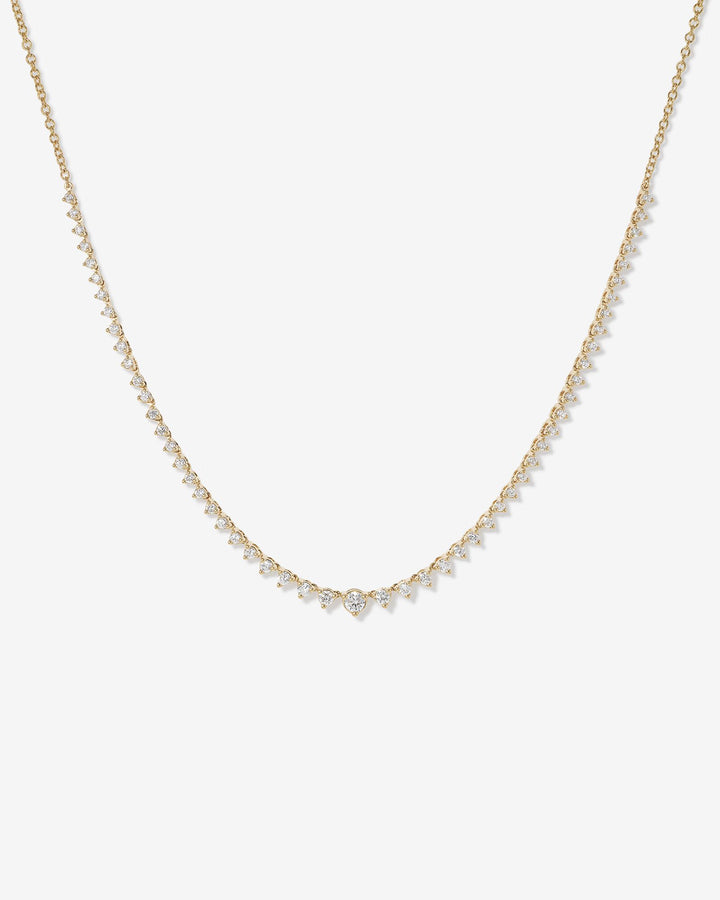 1.00 Carat TW Laboratory-Grown Graduated Diamond Tennis Necklace in 14kt Yellow Gold