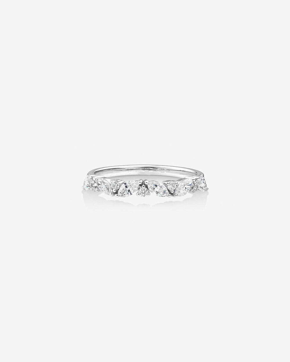 Wedding Ring with 0.56 Carat TW Diamonds in 14kt White Gold Revat Jewels