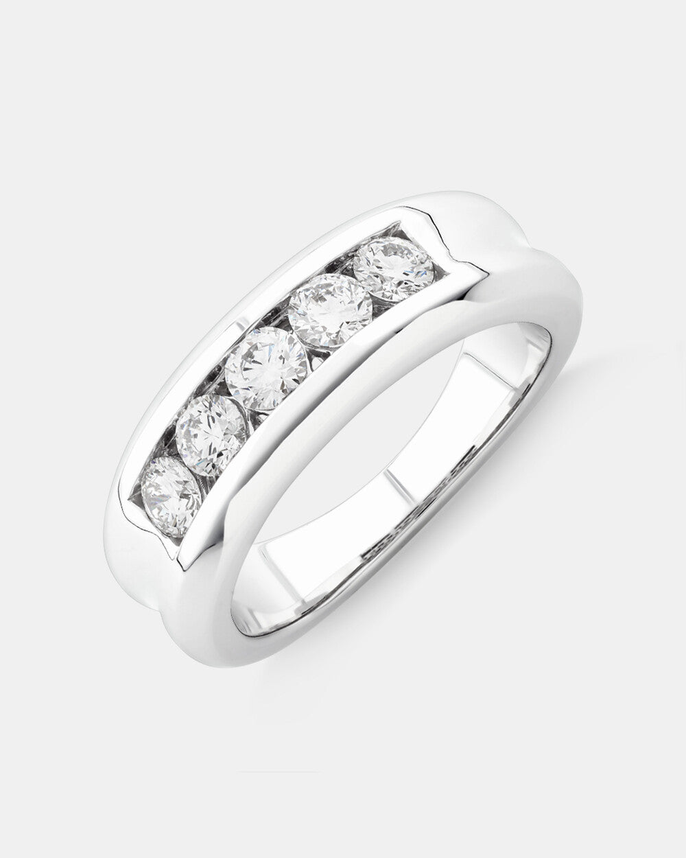 Wedding Band with .90TW of Laboratory-Created Diamonds in 14kt White Gold