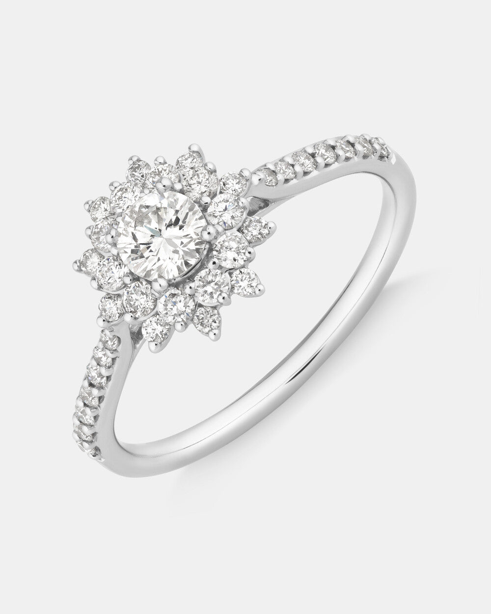 Engagement Ring with 0.60 Carat TW of Diamonds in 14kt White Gold Revat Jewels