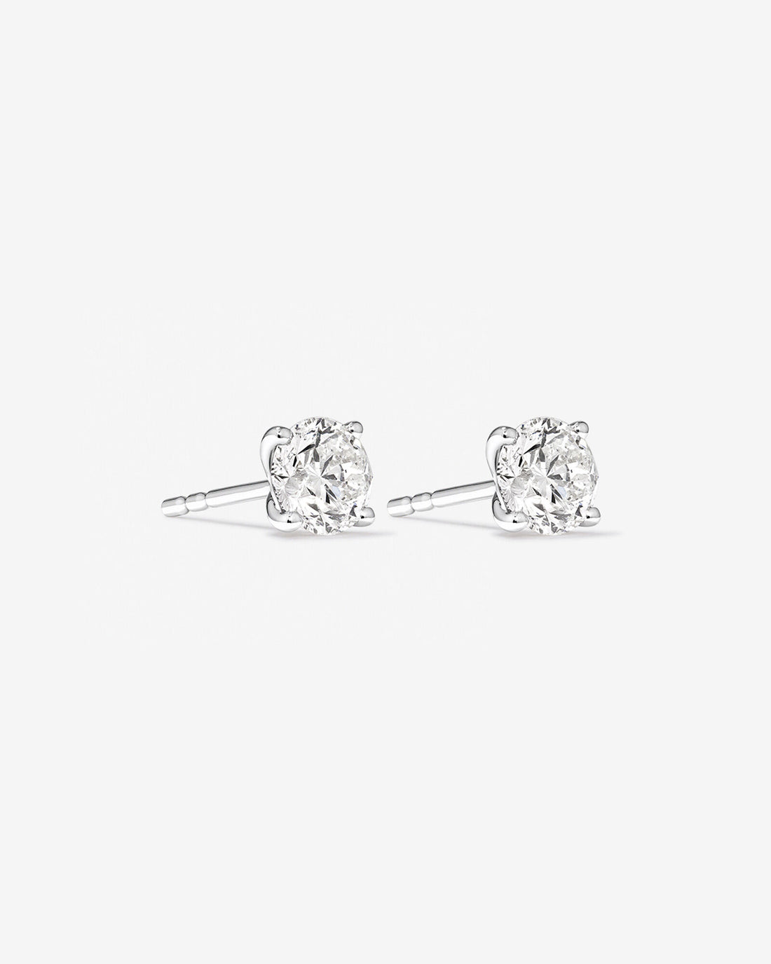 1.00 Carat TW Laboratory-Grown Diamond Solitaire Stud Earrings in White Gold