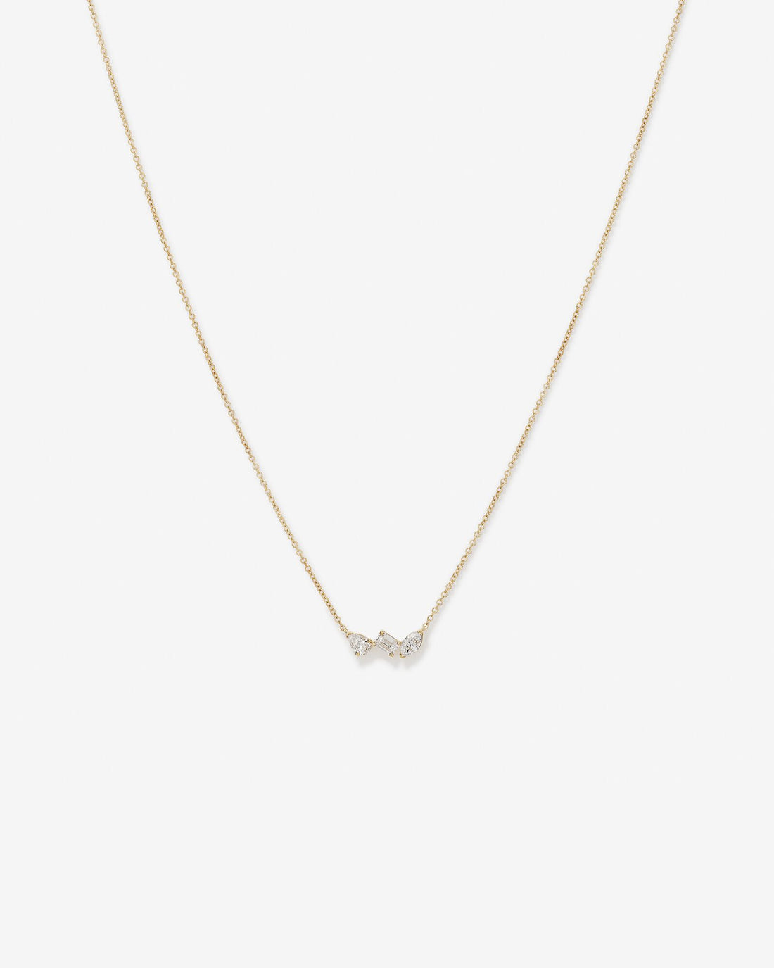 0.50 Carat TW Fancy Cut Laboratory-Grown Diamond Necklace in 14kt Yellow Gold