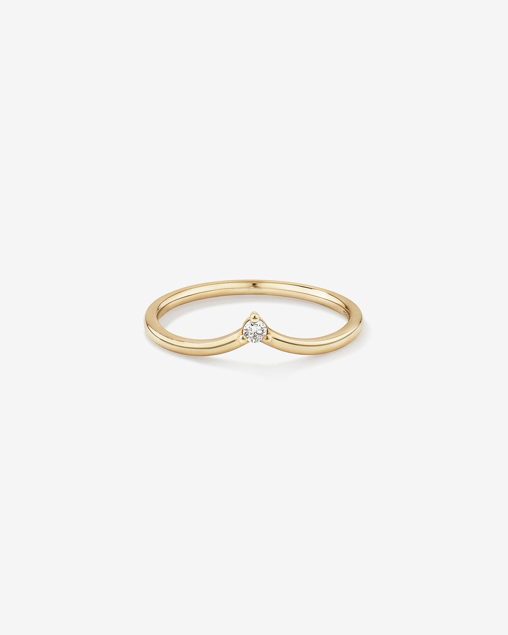 Diamond Accent Chevron Ring in 14kt Yellow Gold