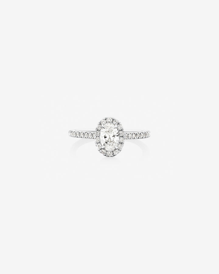 Halo Oval Engagement Ring with 0.92 Carat TW of Laboratory-Grown Diamonds