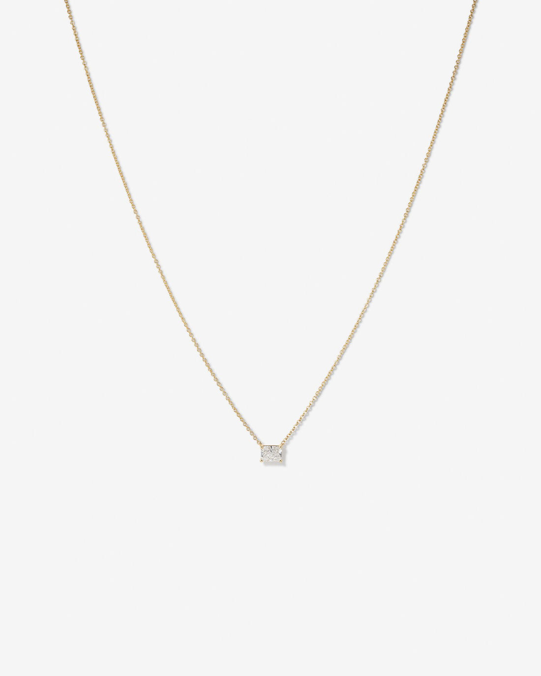 0.50 Carat TW Radiant Cut Laboratory-Grown Diamond Solitaire Necklace in 14kt Yellow Gold