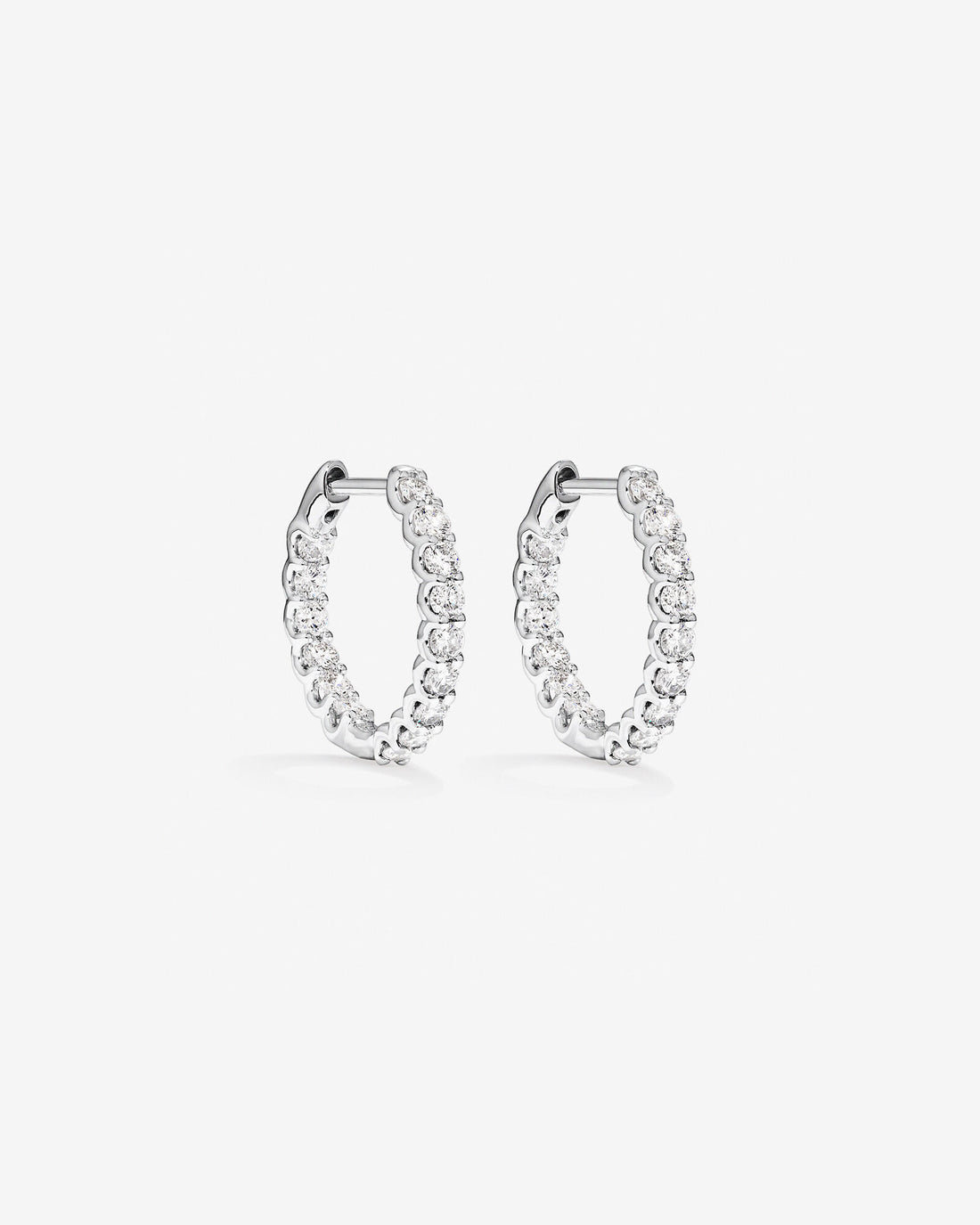 1.00 Carat TW Laboratory-Grown Diamond Hoop Earrings Set in White Gold