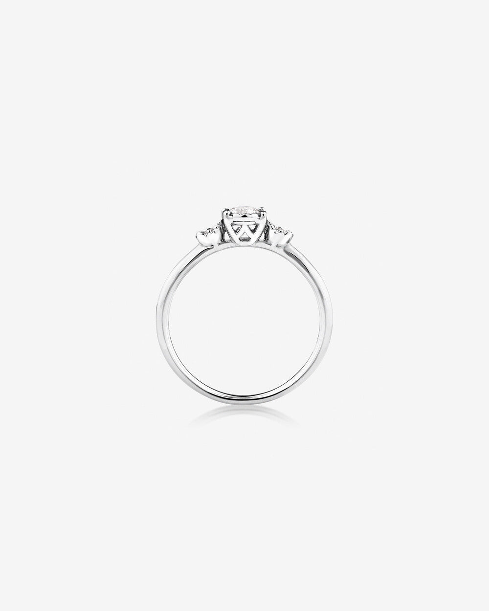 Evermore Three Stone Engagement Ring with 0.33 Carat TW of Diamonds in White Gold Revat Jewels