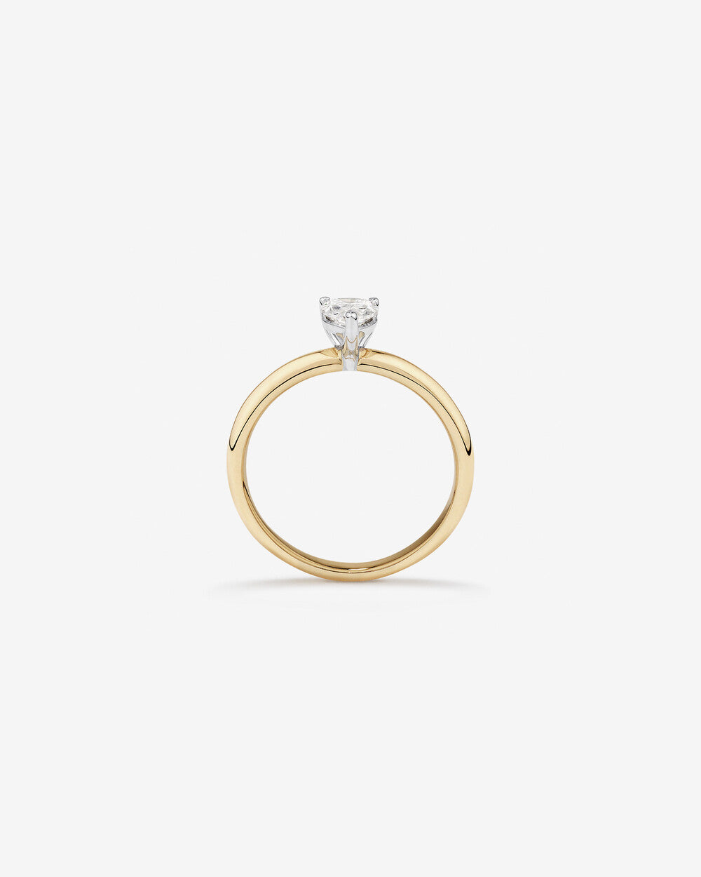 0.70 Carat TW Pear Cut Diamond Solitaire Engagement Ring in 14kt Yellow and White Gold Revat Jewels