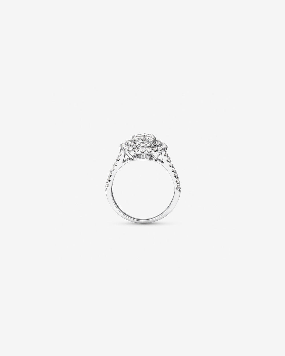 1.30 Carat TW Pear Cluster Halo Diamond Ring in 14kt White Gold