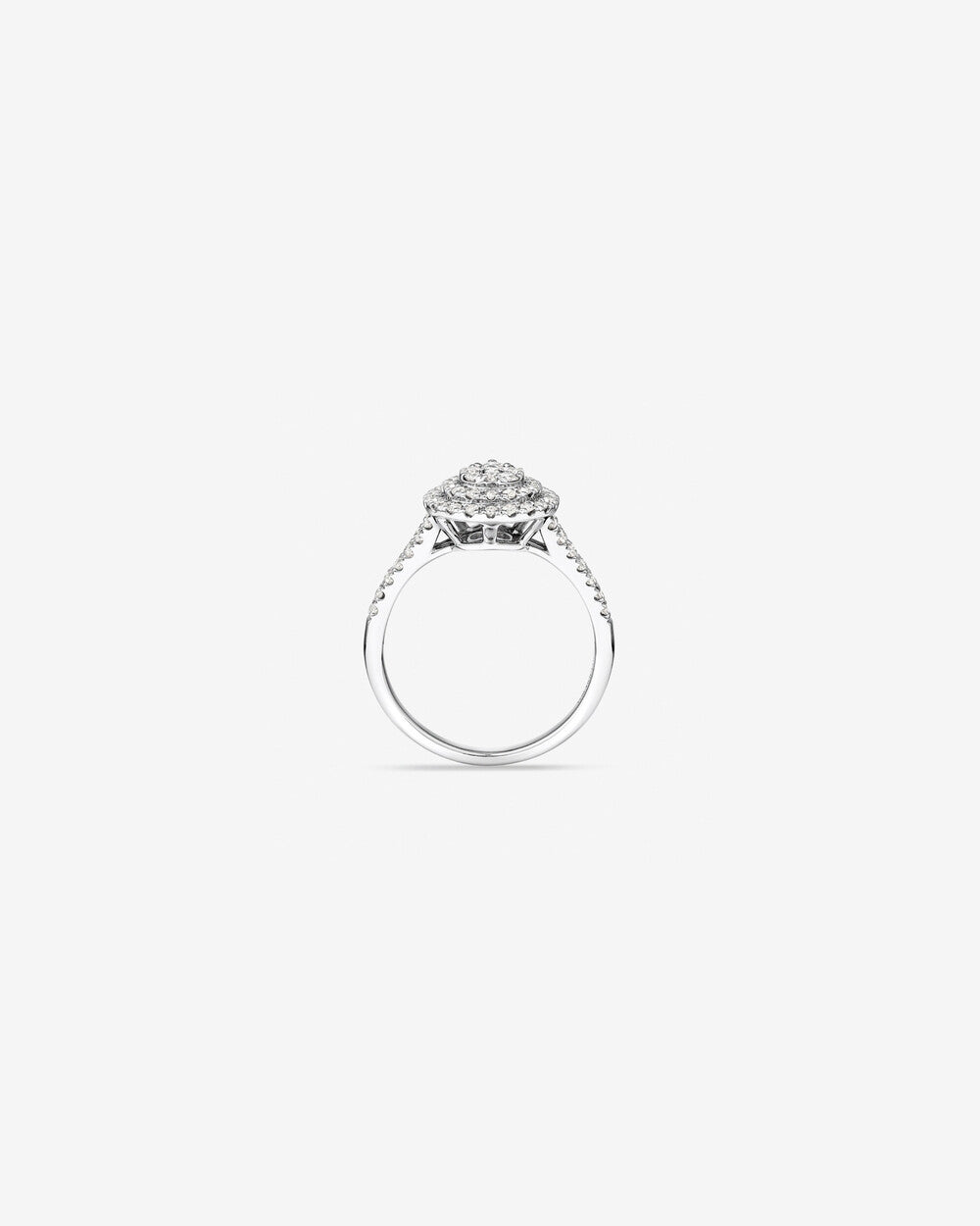 0.65 Carat TW Pear Cluster Halo Diamond Ring in 14kt White Gold Revat Jewels