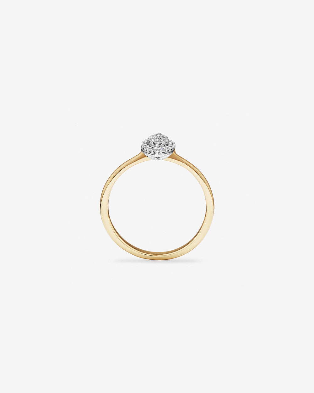 0.15 Carat TW Marquise Cluster Diamond Promise Ring in 14kt Yellow and White Gold Revat Jewels