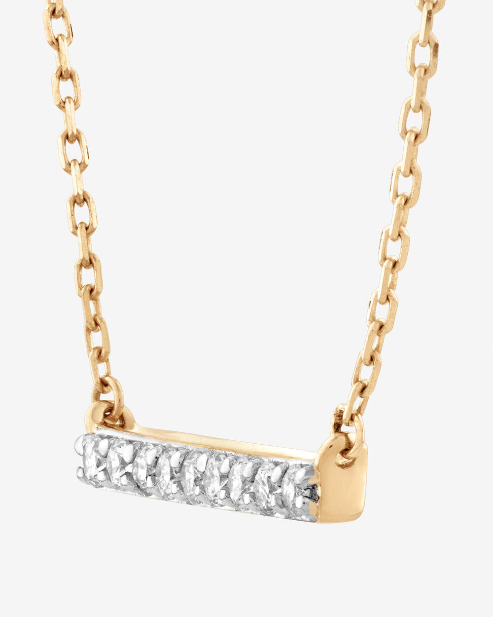 Bar Necklace with 0.10 Carat TW of Laboratory-Grown Diamonds in 14kt Yellow Gold