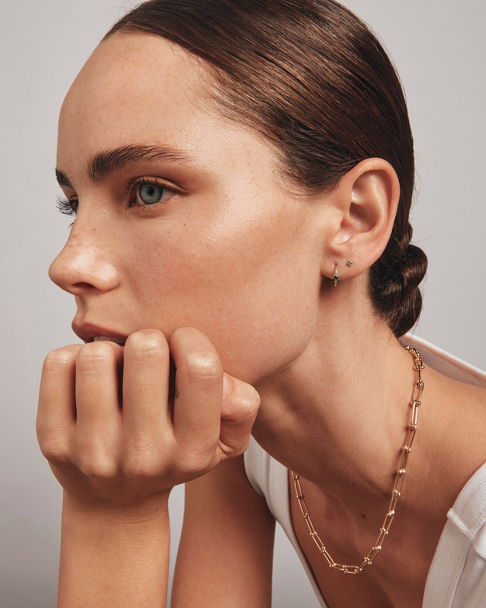 0.15 Carat TW Diamond Round Brilliant Mini Solitaire Stud Earrings in Yellow Gold Revat Jewels