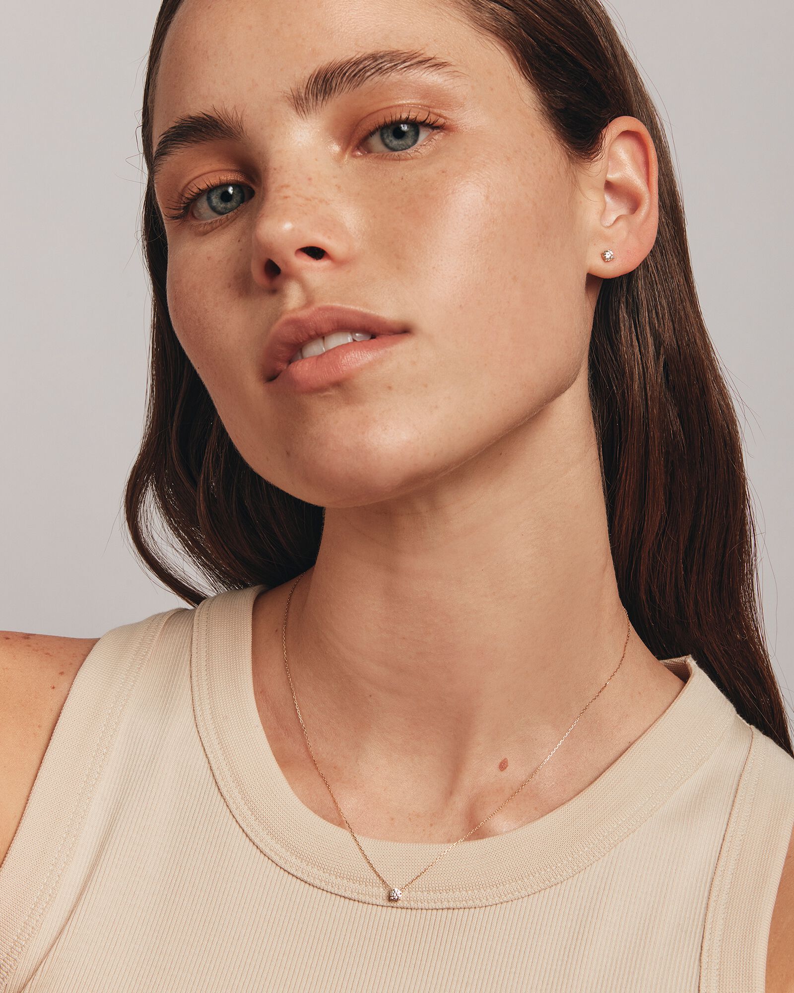 0.60 Carat TW Laboratory-Grown Diamond Stud Earrings & Pendant Set in 14kt Yellow Gold Revat Jewels