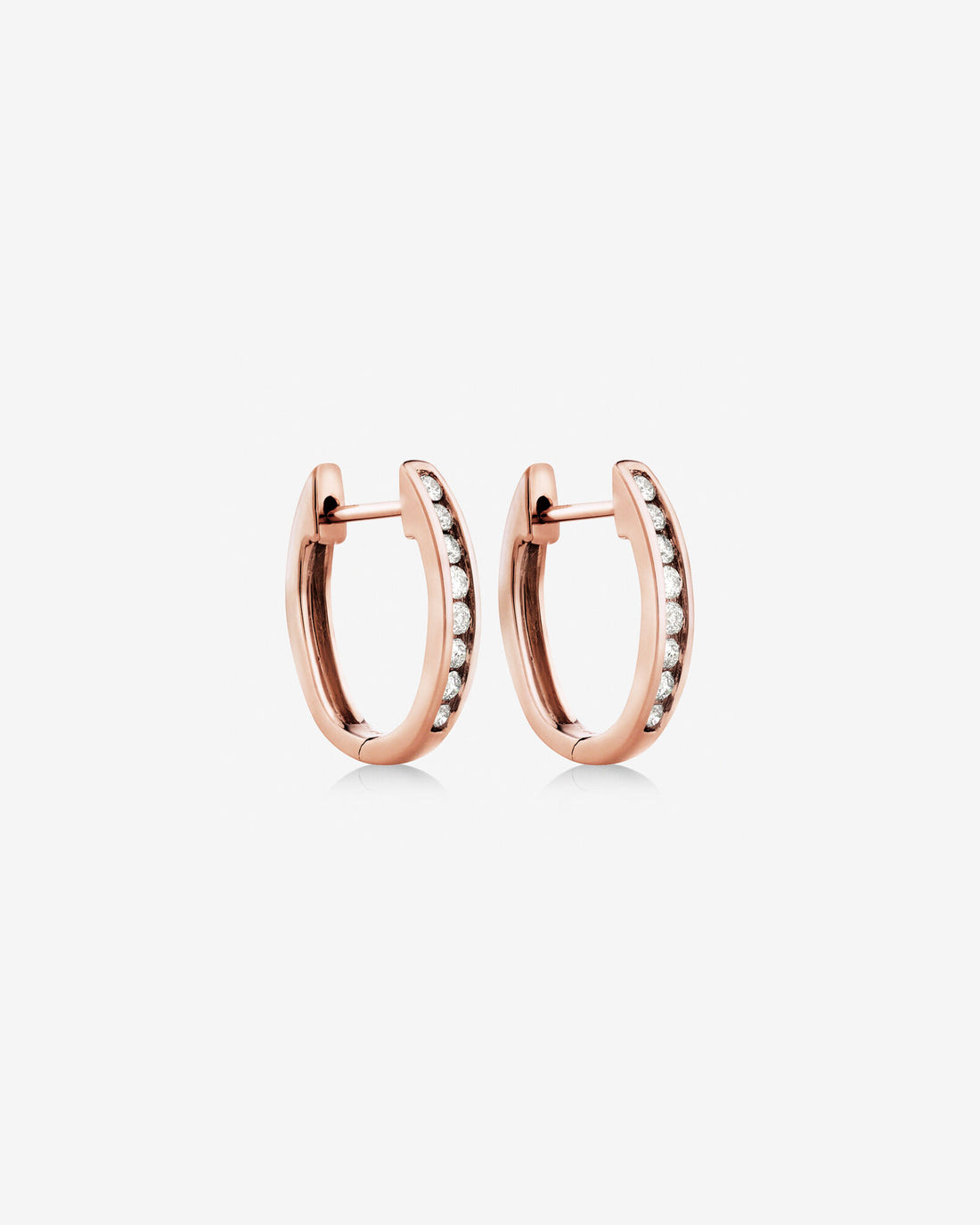 Huggie Earrings with 0.25 Carat TW of Diamonds in Rose Gold