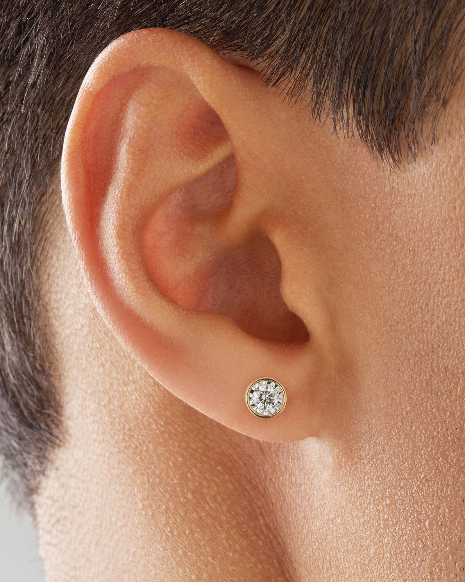 Single Solitaire Stud Earring with 0.30 Carat TW of Diamonds In Yellow Gold Revat Jewels