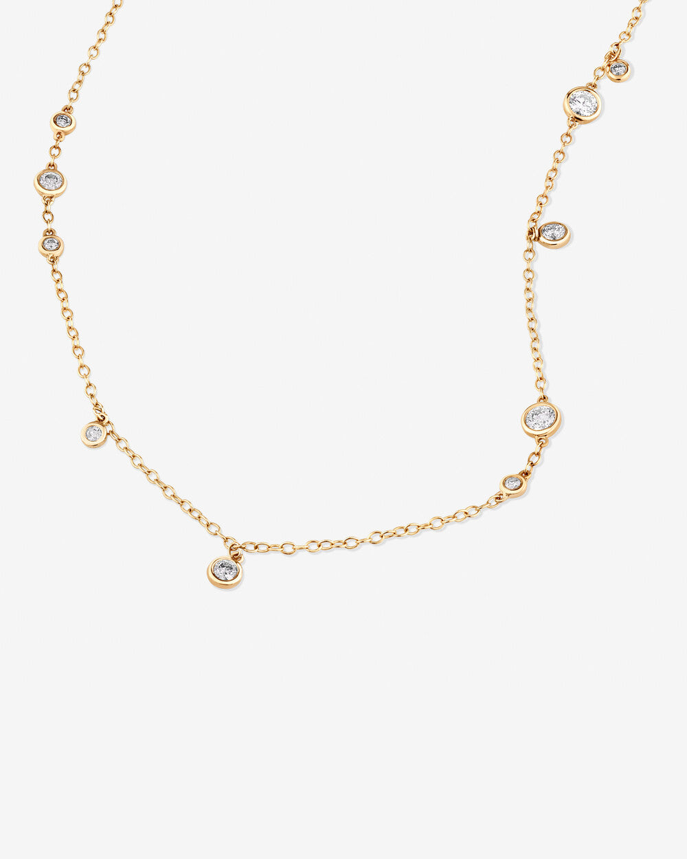 Necklace with 0.47 Carat TW of Laboratory-Grown Diamonds in 14kt Yellow Gold Revat Jewels