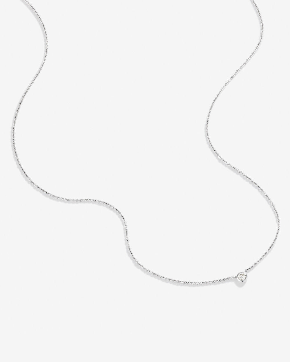 Diamond Serendipity Single Stone Necklace in 14kt White Gold