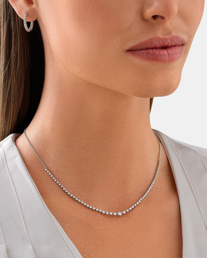 1.00 Carat TW Laboratory-Grown Diamond Tennis Necklace set in 14kt White Gold