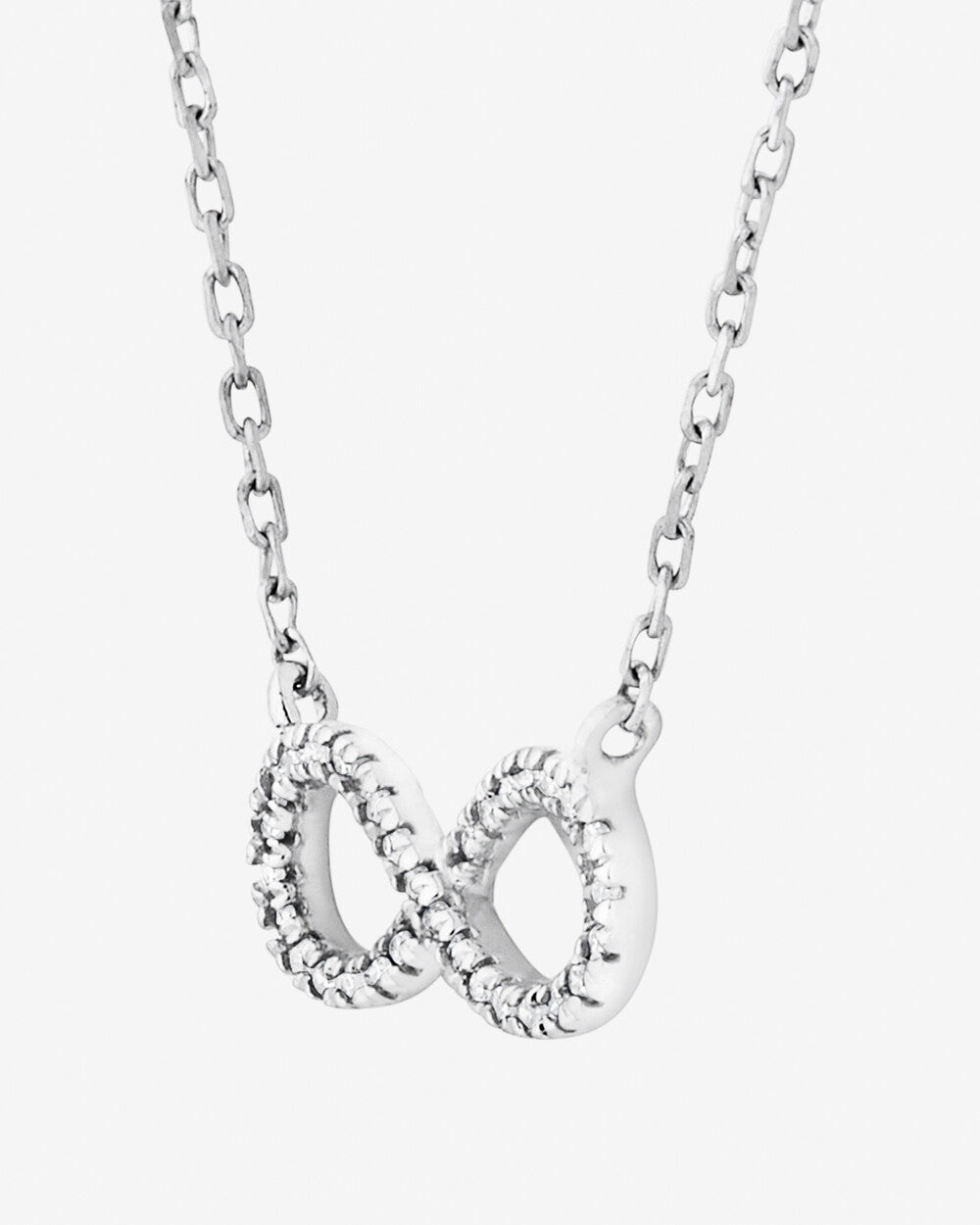 Infinity Necklace with Laboratory-Grown Diamonds in 14kt White Gold Revat Jewels