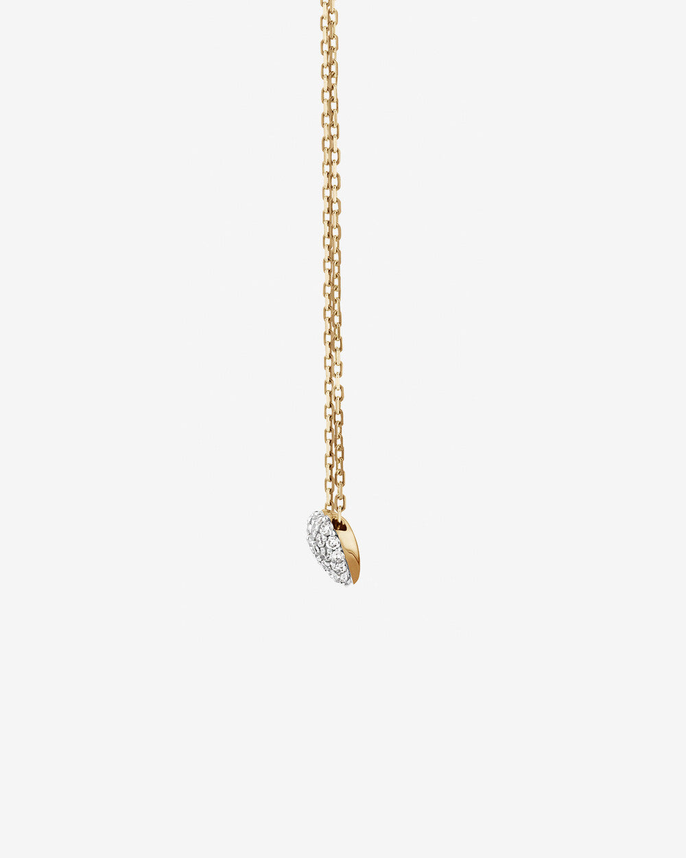 Mini Puff Heart Necklace with 0.12TW of Laboratory-Grown Diamonds in 14kt Yellow Gold