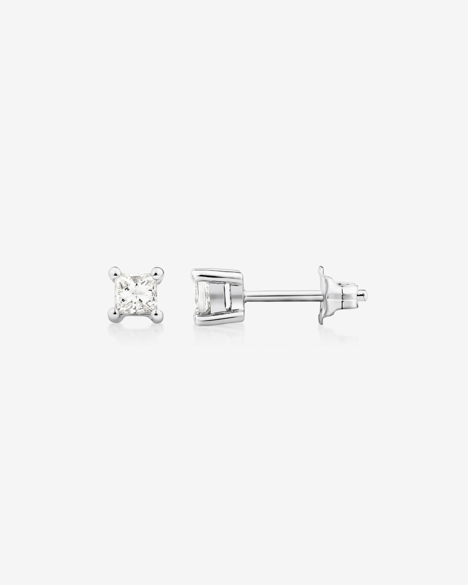 Stud Earrings with 0.25 Carat TW of Laboratory-Grown Diamonds in White Gold Revat Jewels
