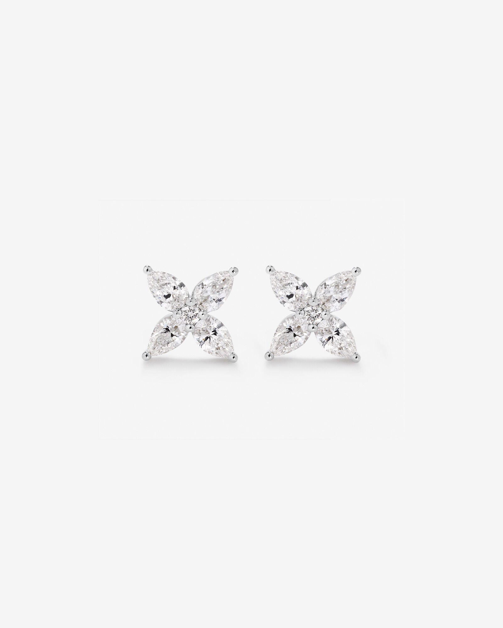 0.62 Carat TW Floret Laboratory-Grown Diamond Stud Earrings in White Gold Revat Jewels