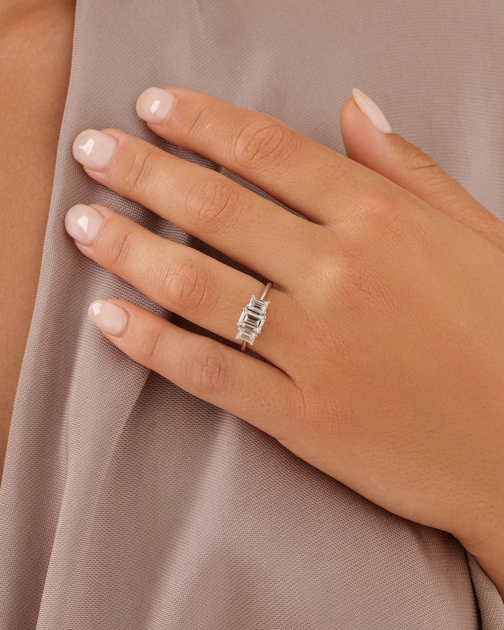 Three Stone Engagement Ring with 1.30 Carat TW of Laboratory-Grown Diamonds