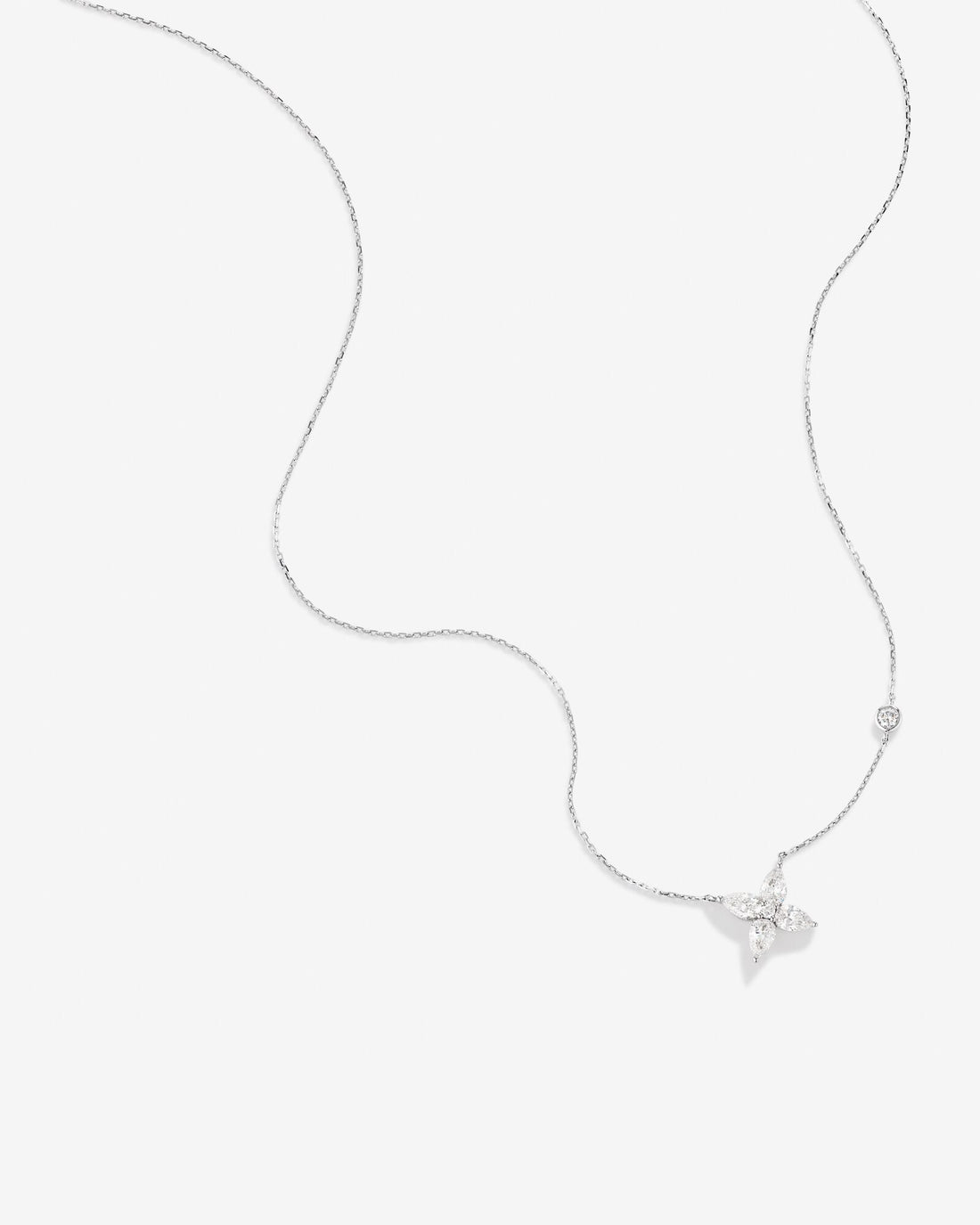 0.65 Carat TW Floret Laboratory-Grown Diamond Necklace in 14kt White Gold