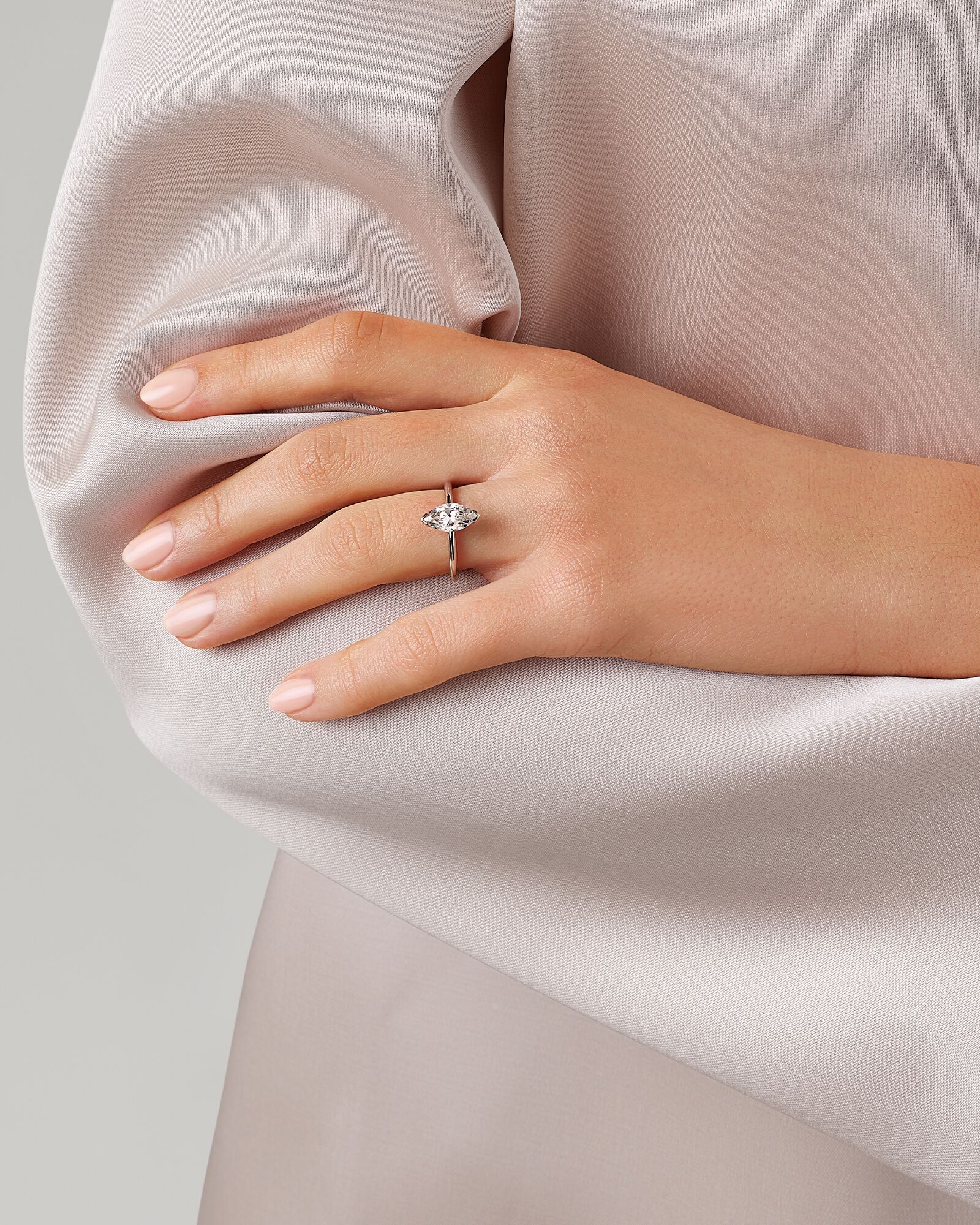 Solitaire Engagement Ring with 1.25 Carat TW of Laboratory-Grown Diamond Marquise Revat Jewels