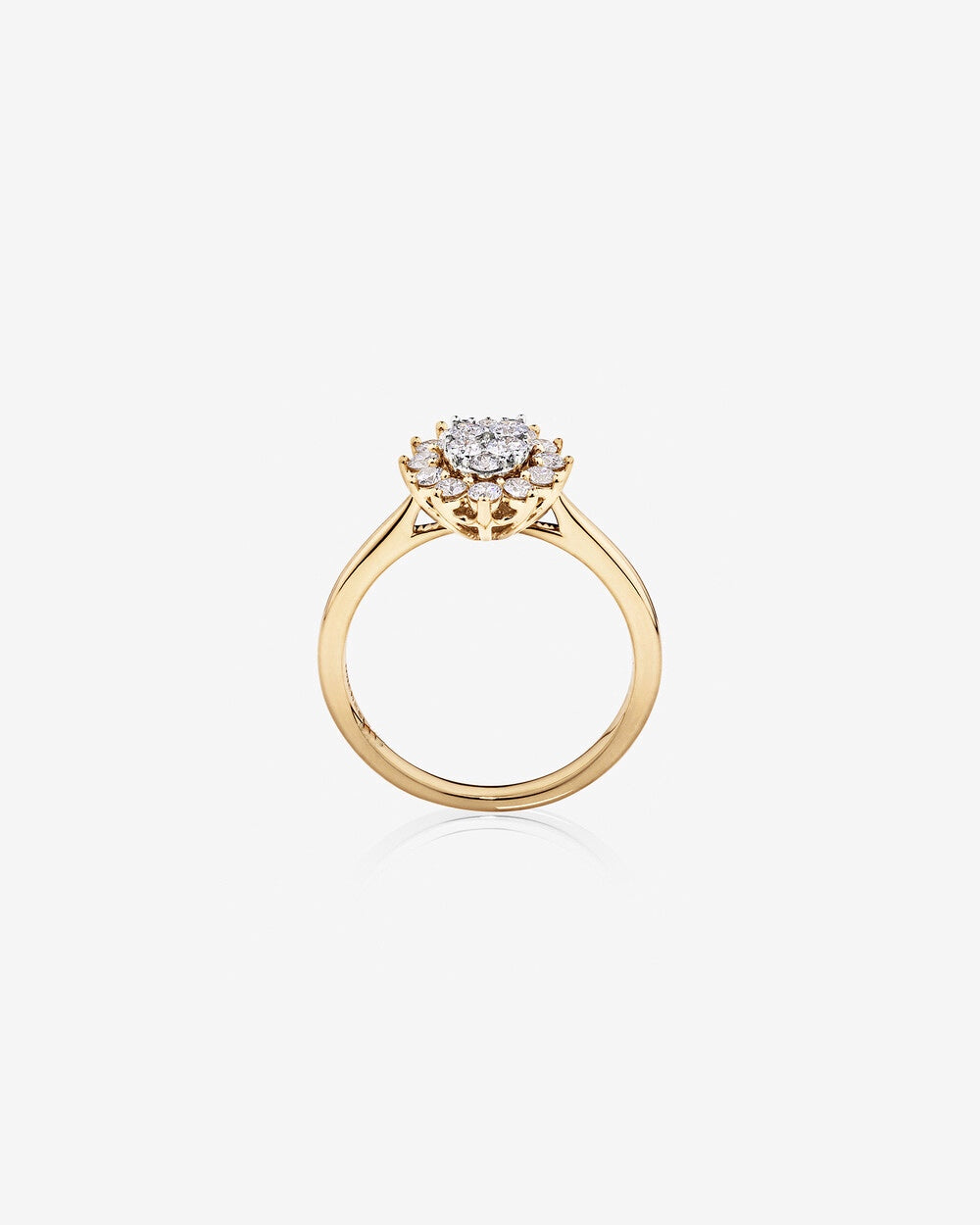 Cluster Ring with 0.62 Carat TW of Diamonds in 14kt Yellow Gold