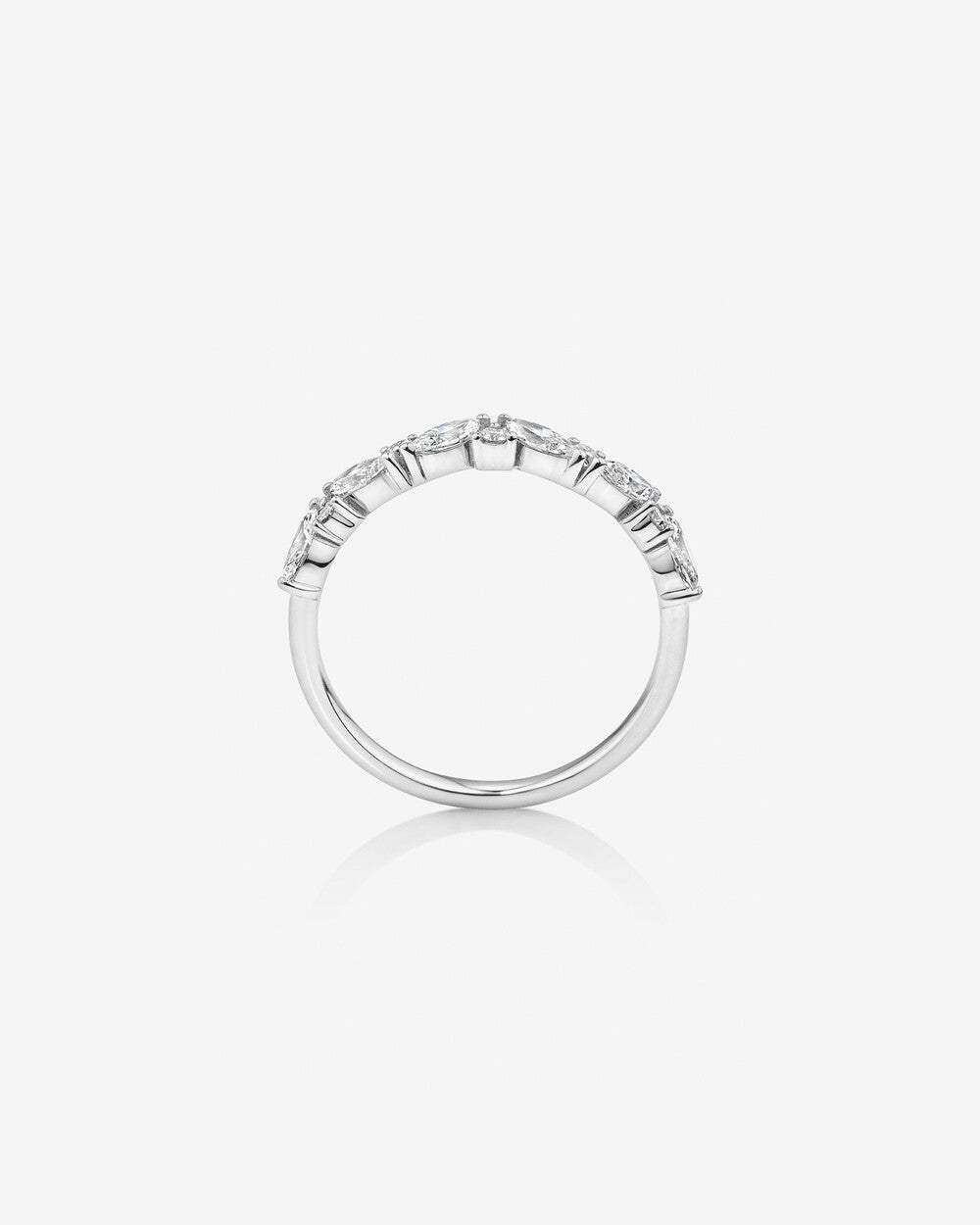 Wedding Ring with 0.56 Carat TW Diamonds in 14kt White Gold Revat Jewels