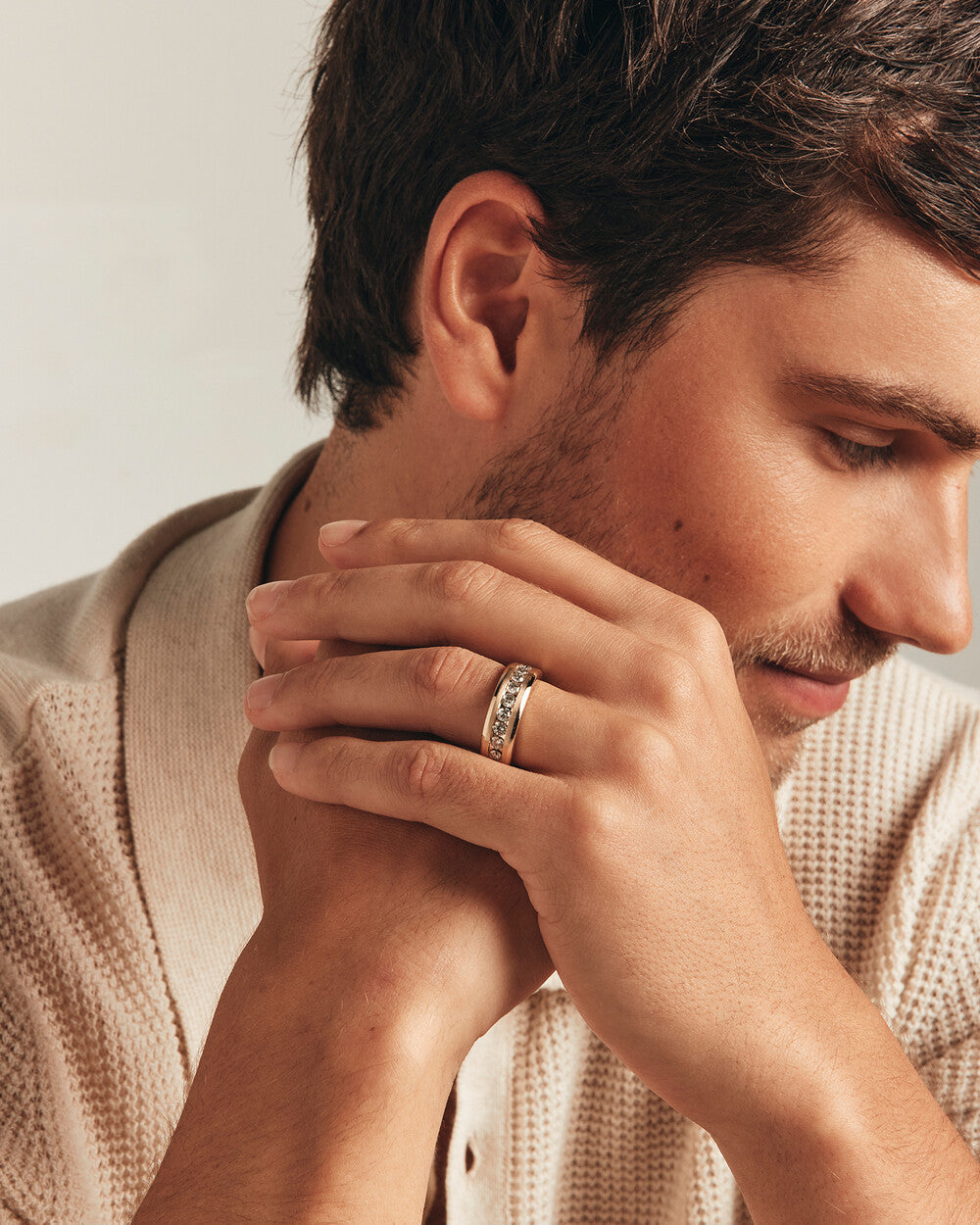 Men's Ring with 1 Carat TW of Diamonds in 14kt Yellow Gold Revat Jewels