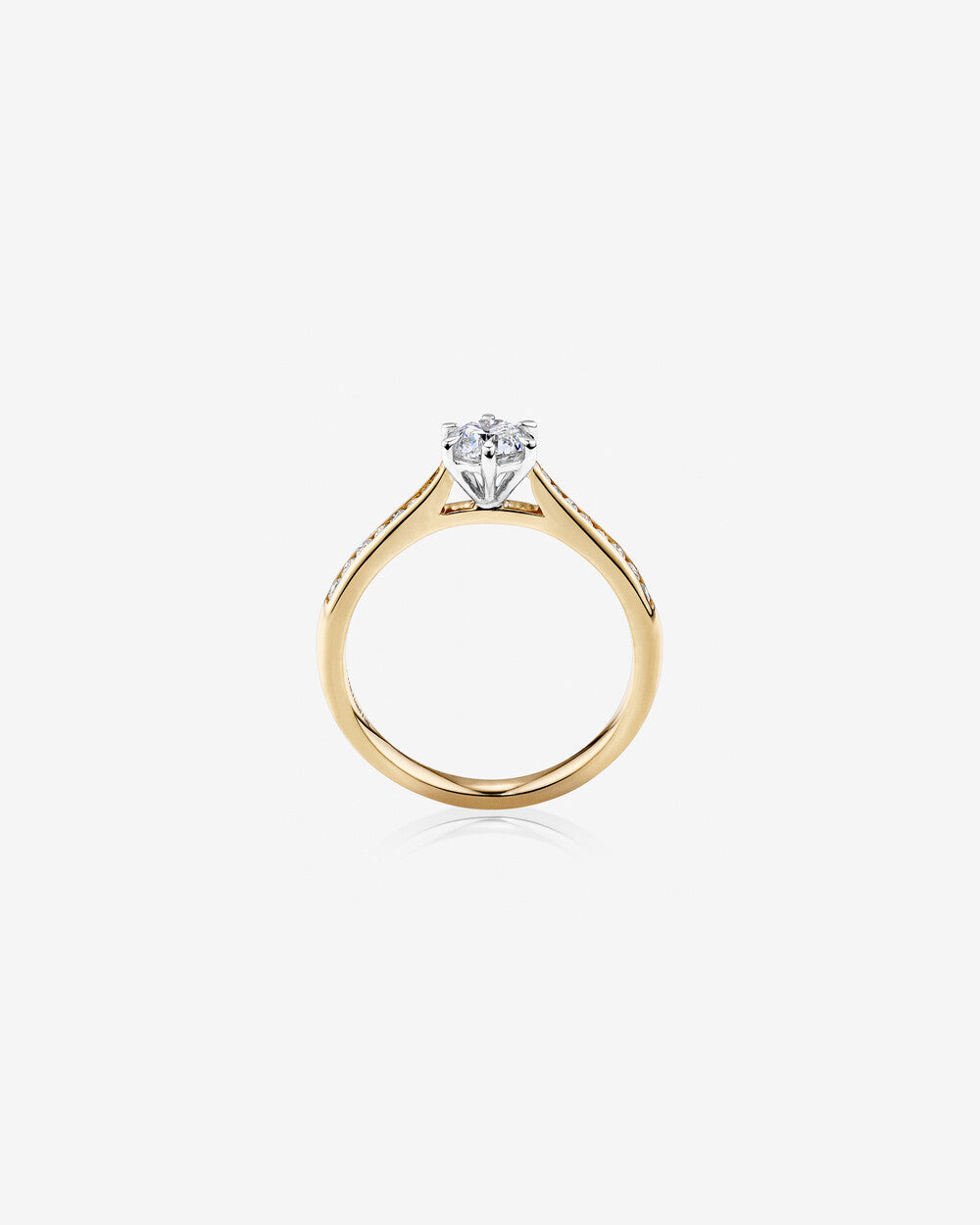 Ring with 0.73 Carat TW of Diamonds in 14kt Yellow & White Gold Revat Jewels