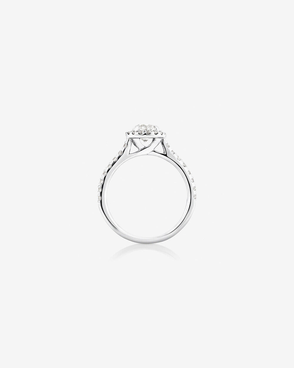 Engagement Ring with 1.38 Carat TW of Diamonds in 14kt White Gold