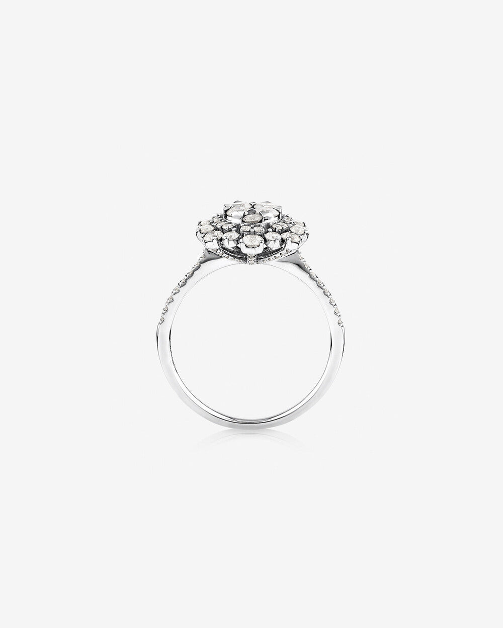 Halo Engagement Ring with 1.18TW of Diamonds in 14kt White Gold