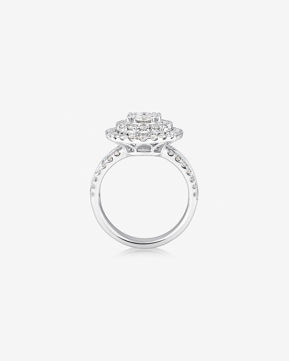 Oval Cluster Ring with 2.50 Carat TW of Diamonds in 14kt White Gold Revat Jewels