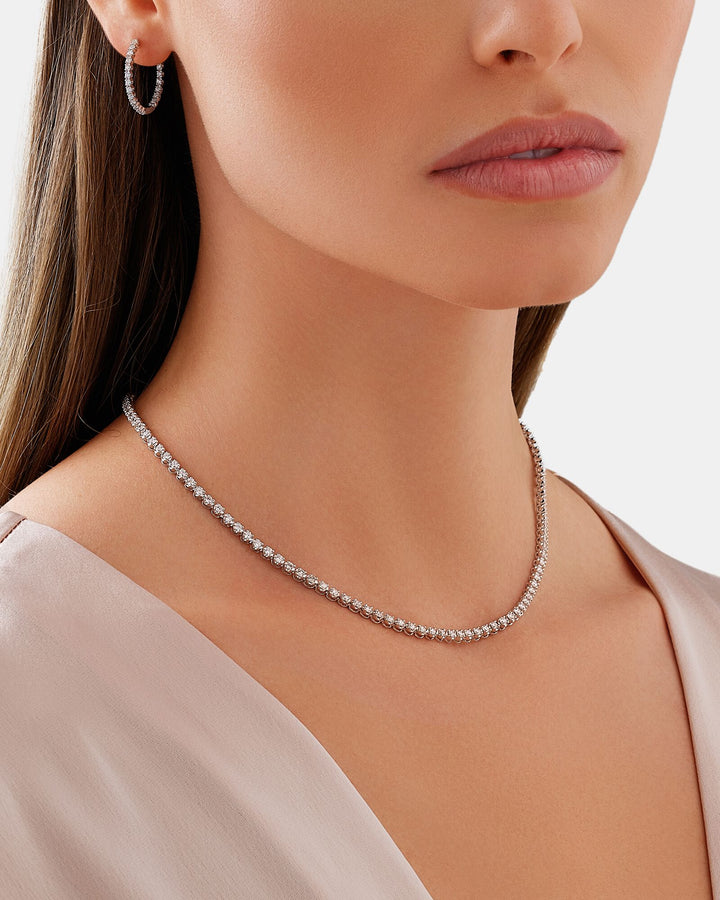 4.00 Carat TW Laboratory-Grown Diamond Tennis Necklace set in 14kt White Gold