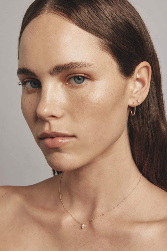 0.30 Carat TW Marquise Cut Laboratory-Grown Diamond Solitaire Necklace in 14kt Yellow Gold Revat Jewels